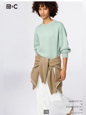 Uniqlo Smooth Cotton Crew Neck Sweater light Green , XS